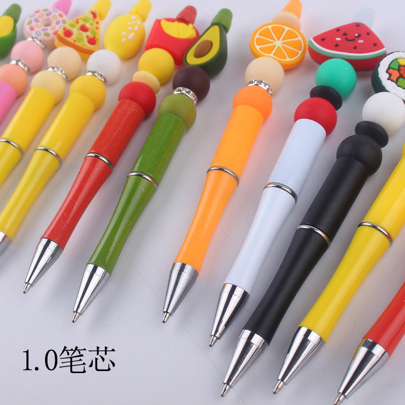 Wholesale Cartoon Fruit Silicone Color Plastic Beadable Pens